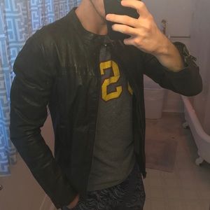 Dark Olive Vince Moto Jacket